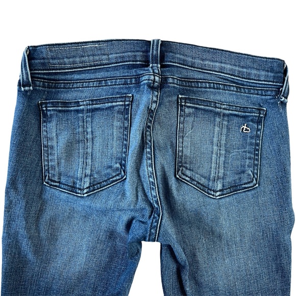 Rag & Bone Skinny Ankle Jeans, Zipper Detail, Stretch, Medium Wash - Size 26 - Picture 7 of 16